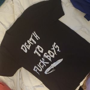 Black T-shirt accepting all offers
